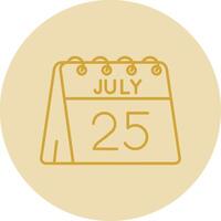 25th of July Line Yellow Circle Icon vector