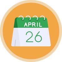 26th of April Flat Multi Circle Icon vector