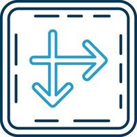 Intersect Line Blue Two Color Icon vector