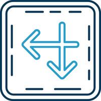 Intersect Line Blue Two Color Icon vector