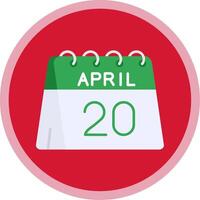 20th of April Flat Multi Circle Icon vector