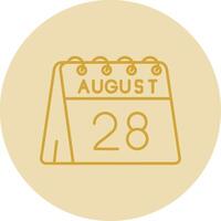 28th of August Line Yellow Circle Icon vector