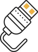 Usb Skined Filled Icon vector