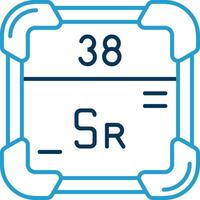 estroncio línea azul dos color icono vector