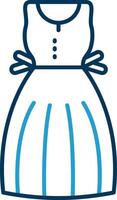 Sundress Line Blue Two Color Icon vector