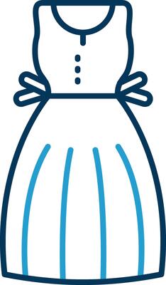Sundress Line Blue Two Color Icon