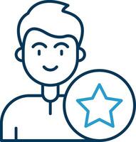 Star Line Blue Two Color Icon vector