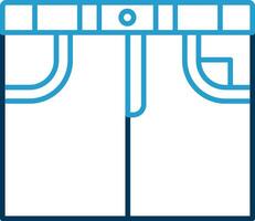 Skirt Line Blue Two Color Icon vector