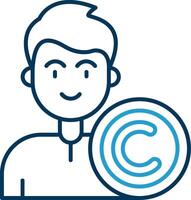 Copyright Line Blue Two Color Icon vector