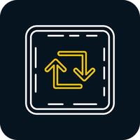 Loop Line Yellow White Icon vector