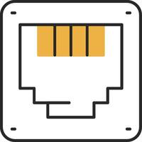 Ethernet Skined Filled Icon vector