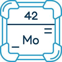 Molybdenum Line Blue Two Color Icon vector