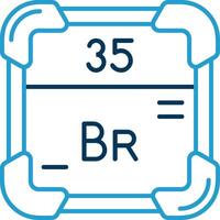 Bromine Line Blue Two Color Icon vector