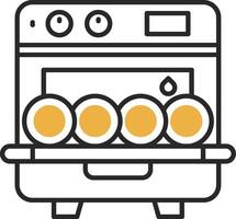 Dishwasher Skined Filled Icon vector