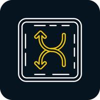 Shuffle Line Yellow White Icon vector