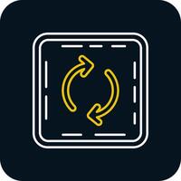 Loop Line Yellow White Icon vector