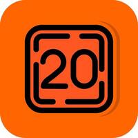 Twenty Filled Orange background Icon vector