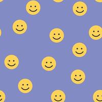 Cool Trendy Groovy Smile Seamless Pattern. Vector seamless emoji pattern design