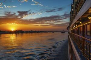 AI generated luxury sunset cruise. generative ai photo
