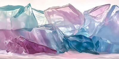 AI generated Colorful ice - iceberg abstract wallpaper photo