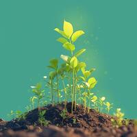 AI generated Financial growth concept Seedling plant on green nature background For Social Media Post Size photo