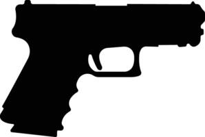 Pistol icon in flat from army and war isolated on symbol vector for apps and website. gun, rifle, revolver for Wild West concept, police officer ammunition or military weapon.