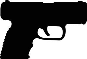 Pistol icon in flat from army and war isolated on symbol vector for apps and website. gun, rifle, revolver for Wild West concept, police officer ammunition or military weapon.