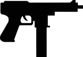 Pistol icon in flat from army and war isolated on symbol vector for apps and website. gun, rifle, revolver for Wild West concept, police officer ammunition or military weapon.