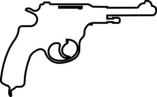 Pistol icon in line from army and war isolated on symbol vector for apps and website. gun, rifle, revolver for Wild West concept, police officer ammunition or military weapon.