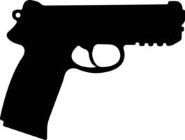 Pistol icon in flat from army and war isolated on symbol vector for apps and website. gun, rifle, revolver for Wild West concept, police officer ammunition or military weapon.