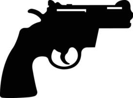 Pistol icon in flat from army and war isolated on symbol vector for apps and website. gun, rifle, revolver for Wild West concept, police officer ammunition or military weapon.