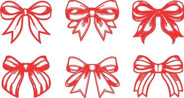 a set of red bows vector