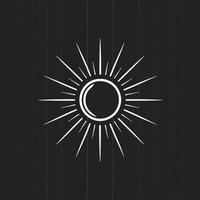the sun is shining on a black background vector