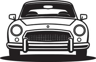 a black and white illustration of a classic car vector