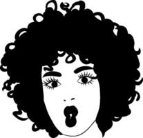 afro mujer belleza vector