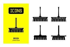 Set of flat icons of  brush. Vector design for business and stock.