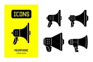 Set of flat icons of  megaphone. Vector design for business and stock.