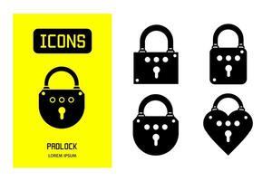 Set of flat icons of  padlock. Vector design for business and stock.