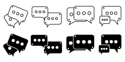 Speech bubble. Vector collection of message bubble icon illustrations. Black icon design.