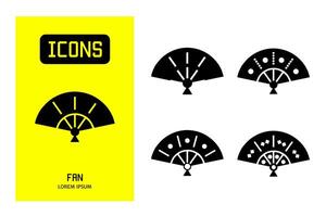 Set of flat icons of  fan. Vector design for business and stock.