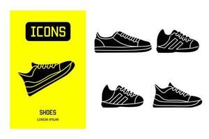 Set of flat icons of  shoes. Vector design for business and stock.