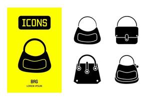 Set of flat icons of  bag. Vector design for business and stock.