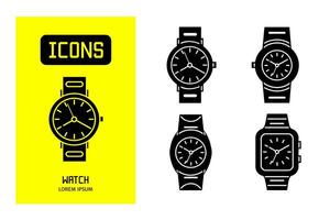 Set of flat icons of  watch. Vector design for business and stock.