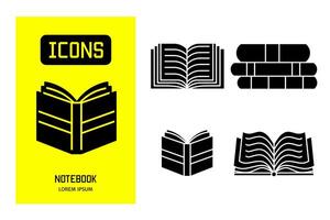 Set of flat icons of  book. Vector design for business and stock.