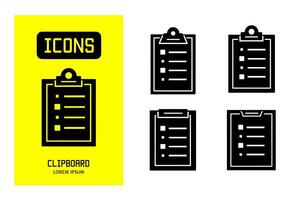 Set of flat icons of  clipboard. Vector design for business and stock.