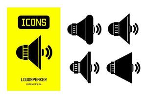 Set of flat icons of  loudspeaker. Vector design for business and stock.