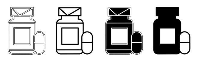 negro y blanco ilustración de un fármaco cápsula. cápsula , fármaco icono colección con línea. valores vector ilustración.