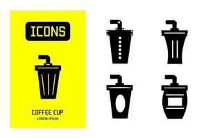 Set of flat icons of glass. Vector design for business and stock.