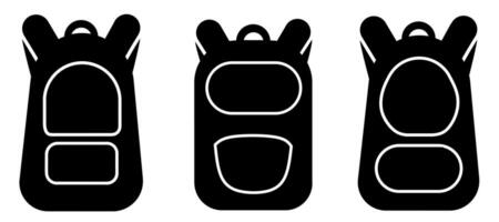 Bag school icon. Collection vector illustration of icons for business. Black icon design.
