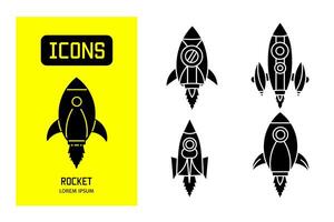 Set of flat icons of rocket. Vector design for business and stock.